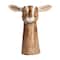 Hello Honey® 11" Brown & White Hand-Painted Decorative Stoneware Goat Vase